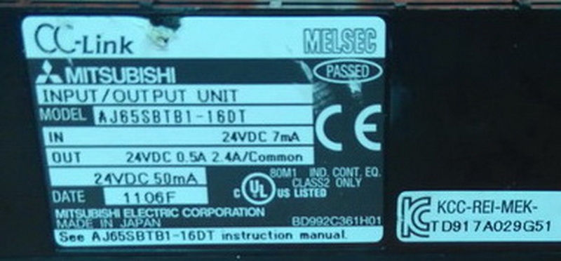 MITSUBISHI INPUT / OUT PUT UNIT AJ65SBTB1-16DT - PLC DCS MITSUBISHI INPUT / OUT PUT UNIT AJ65SBTB1-16DT - PLC DCS